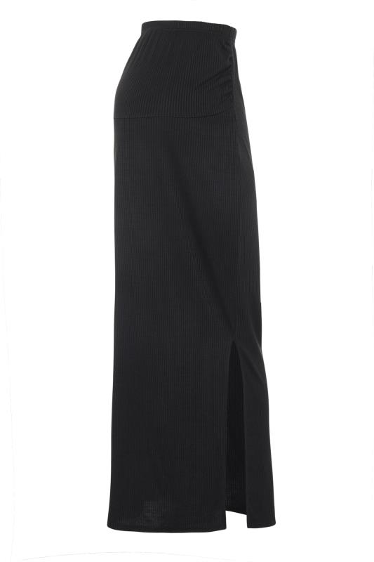 LTS Maternity Black Ribbed Maxi Skirt | Long Tall Sally 3