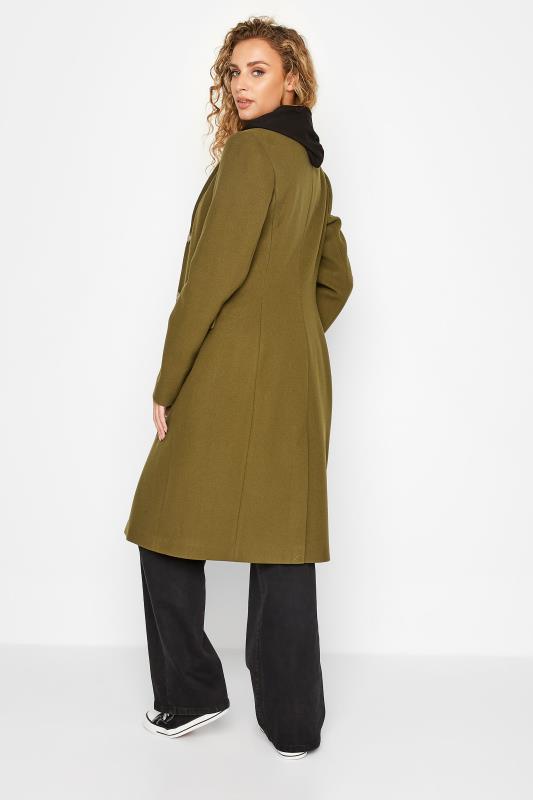 LTS Tall Women's Khaki Green Midi Formal Coat | Long Tall Sally 3