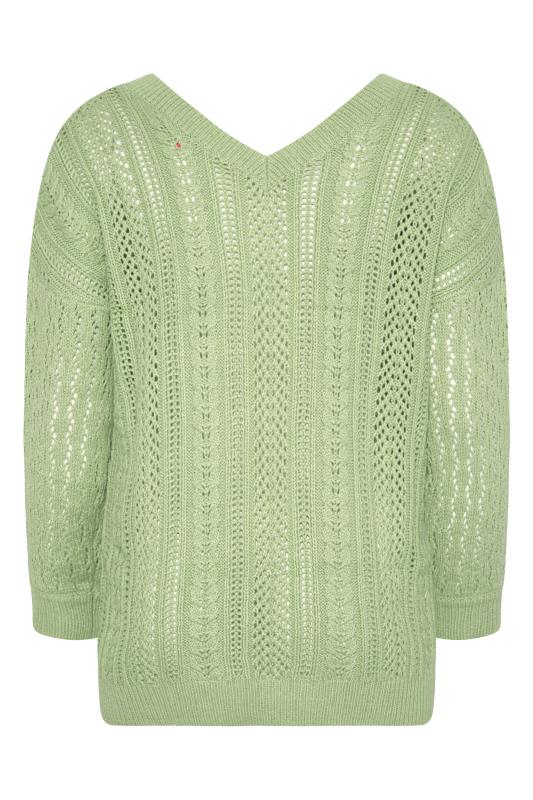 Plus Size Curve Green V-Neck Knitted Jumper | Yours Clothing 7