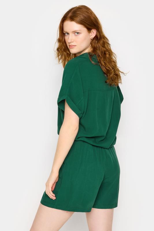 LTS Tall Womens Dark Green Acid Wash Short Sleeve Shirt | Long Tall Sally 3