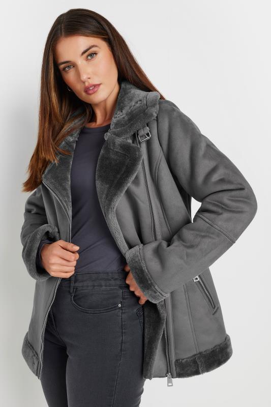 LTS Tall Grey Aviator Jacket | Long Tall Sally 4