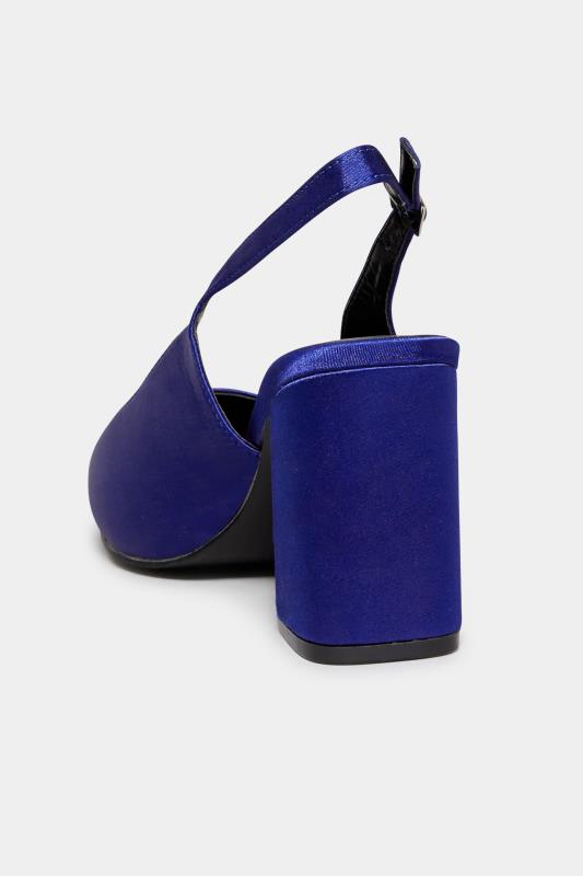 LIMITED COLLECTION Cobalt Blue Pointed Block Heel Court Shoes In Wide E Fit & Extra Wide EEE Fit 4
