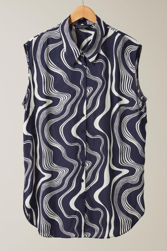 EVANS Plus Size Blue Abstract Print Tunic | Evans 5