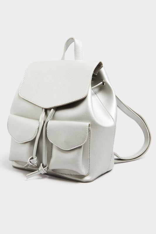  Yours Silver Double Pocket Backpack