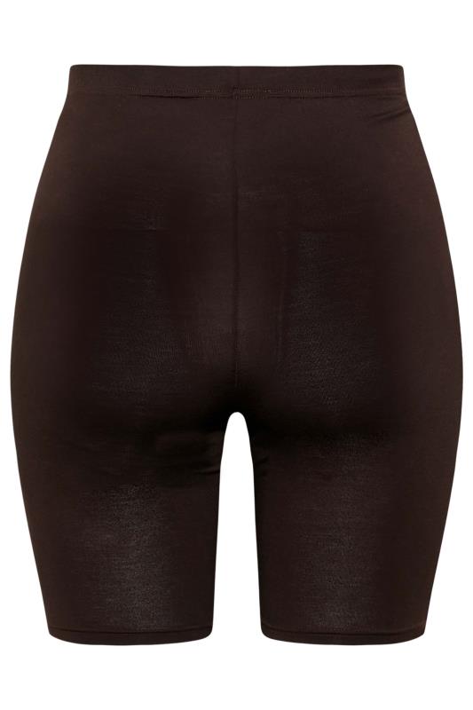 Curve Chocolate Brown Basic Jersey Cycling Shorts 5