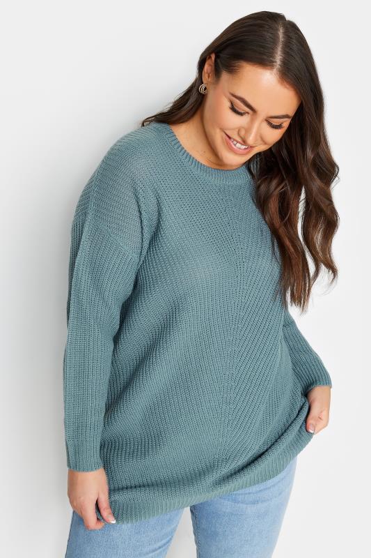  Grande Taille YOURS Curve Blue Essential Jumper