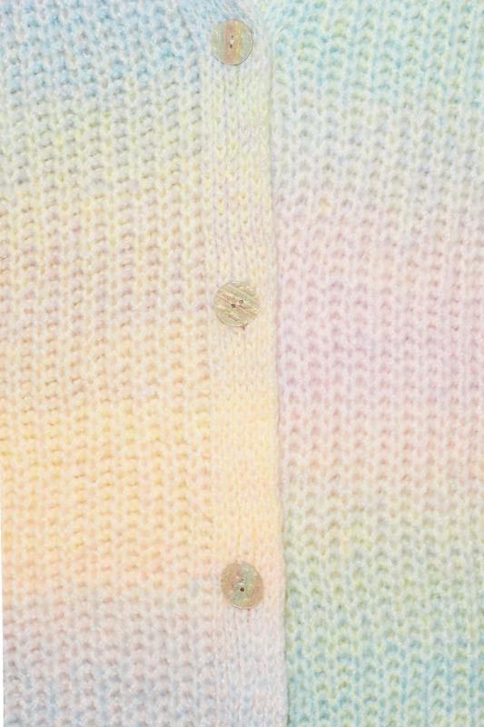 Plus Size Blue & Pink Ombre Knitted Cardigan | Yours Clothing 6