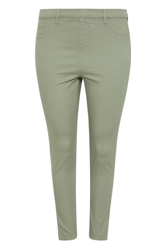 YOURS FOR GOOD Curve Khaki Green GRACE Jeggings 4