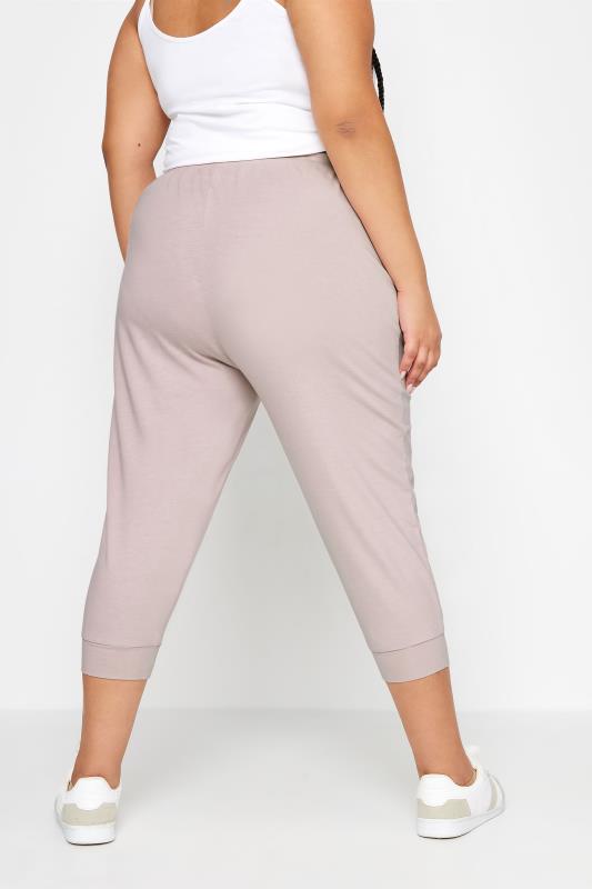 YOURS Plus Size Dusty Pink Cropped Joggers | Yours Clothing 2