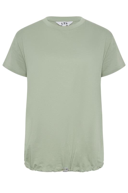 LTS Tall Khaki Green Drawstring Hem Cotton T-Shirt | Long Tall Sally 6