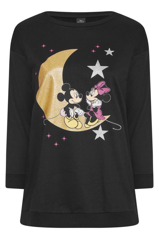 DISNEY Plus Size Black Micky & Minnie Sweatshirt | Yours Clothing 6