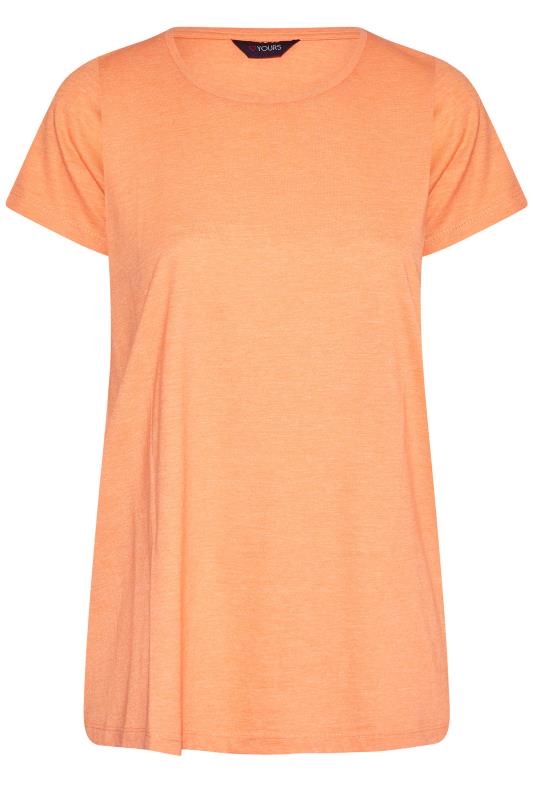 Curve Orange Marl Short Sleeve Basic T-Shirt 5