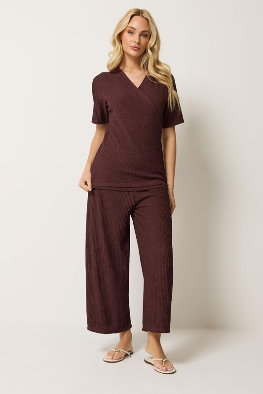 M&Co Rust Brown Textured Wrap Top | M&Co 1