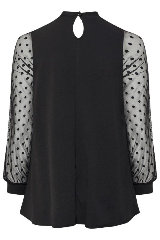 LIMITED COLLECTION Curve Black Dobby Sleeve Swing Top 7