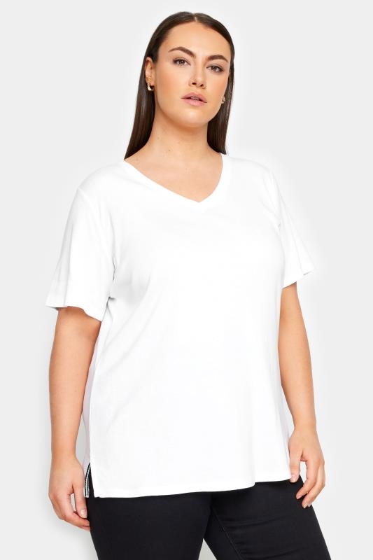 Plus Size  Evans White V-Neck T-Shirt