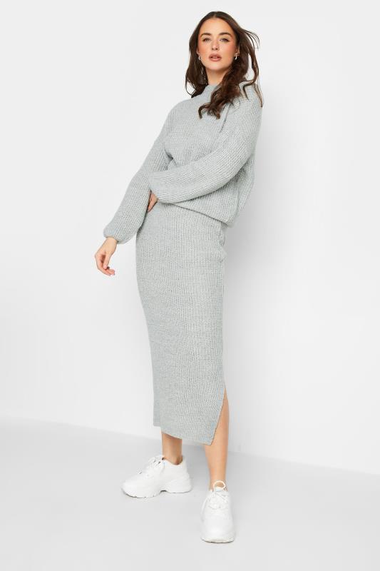 Tall  LTS Tall Grey Maxi Knitted Skirt