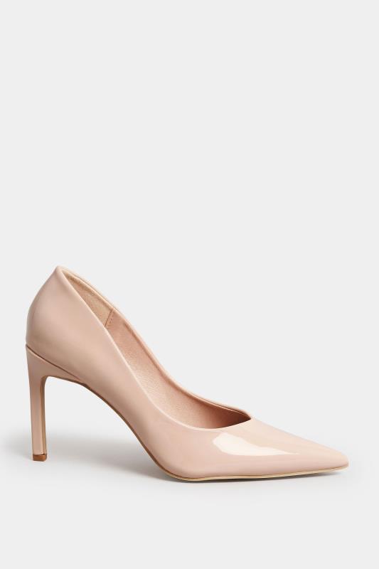 PixieGirl Nude Patent Pointed Court Shoes In Standard Fit | PixieGirl 3