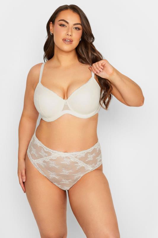 YOURS 2 PACK Plus Size Pink & Cream Padded Lace Bra | Yours Clothing  5