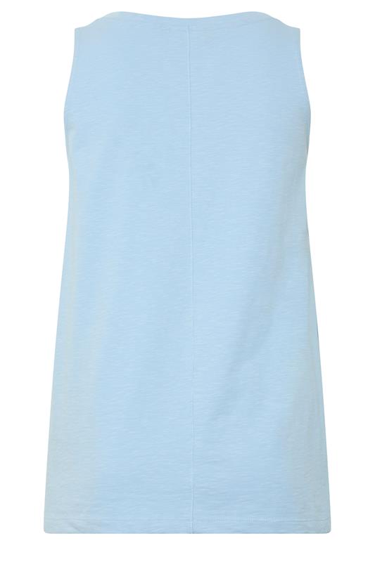 EVANS Curve Blue Premium Cotton Vest Top | Evans 6