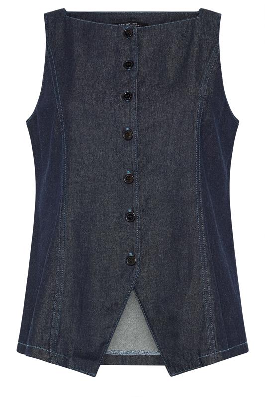 YOURS Plus Size Indigo Blue Denim Waistcoat | Yours Clothing 5
