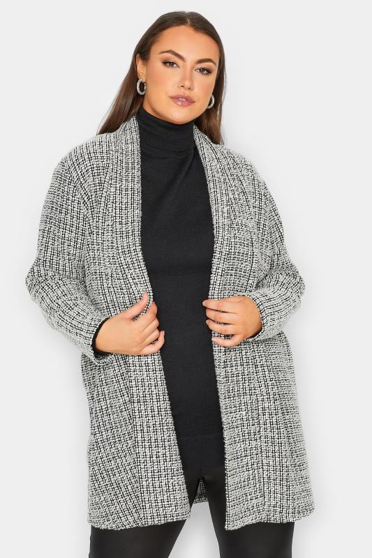 Curve Plus Size Grey Textured Cardigan | Yours Clothing  2