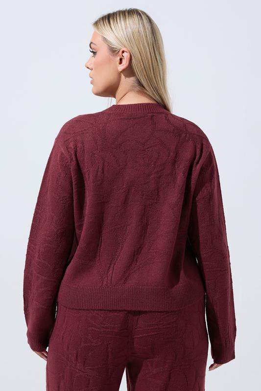 LIMITED COLLECTION Plus Size Red Rose Jacquard Cardigan 4