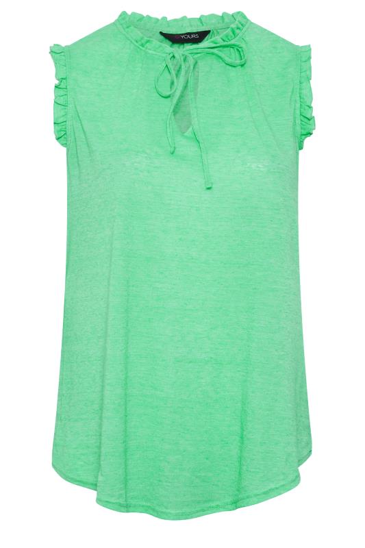 Curve Plus Size Green Frill Sleeve Blouse | Yours Clothing  6