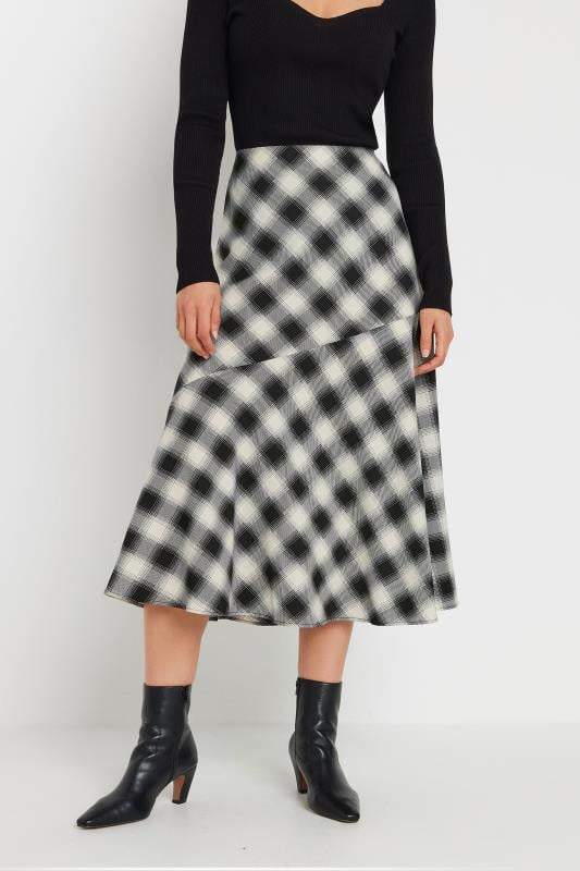 LTS Tall Black Check Print Tiered Midaxi Skirt | Long Tall Sally 3