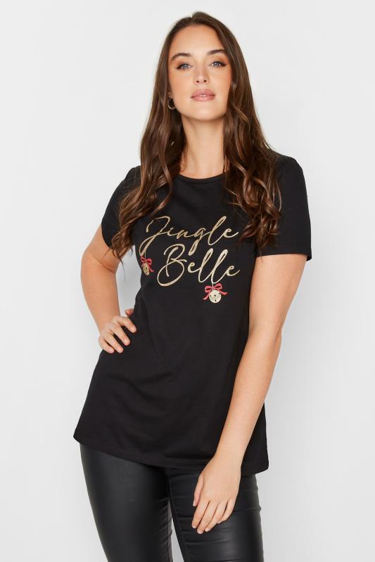  Grande Taille LTS Tall Black 'Jingle Belle' Christmas T-Shirt