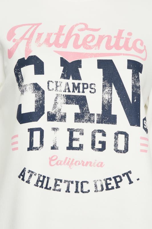 Plus Size Ivory White 'San Diego' Printed Slogan Sweatshirt | Yours Clothing 5