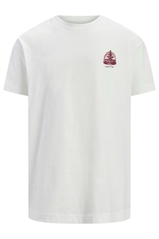 JACK & JONES Big & Tall White Crew Neck Back Graphic Tee | BadRhino 4