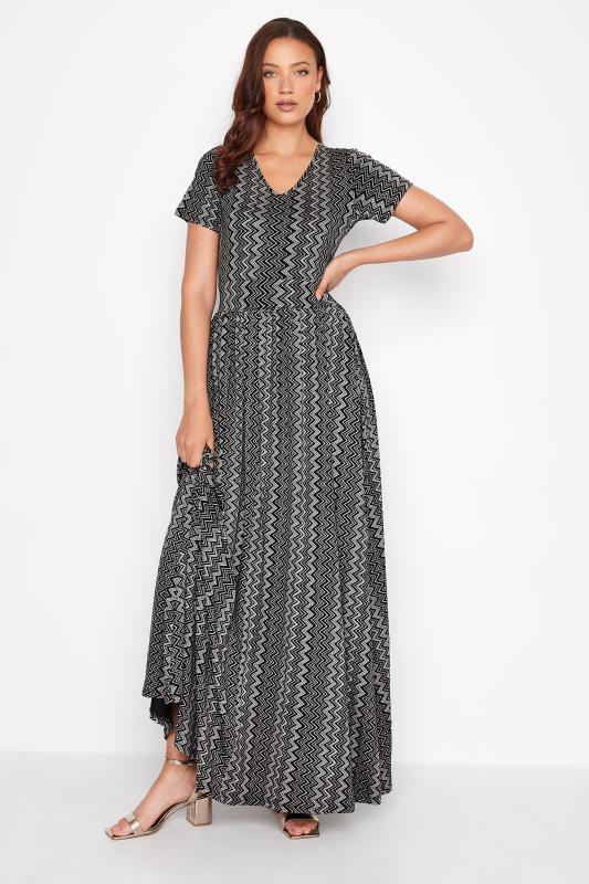 LTS Tall Women's Black Aztec Print Maxi Dress | Long Tall Sally 1