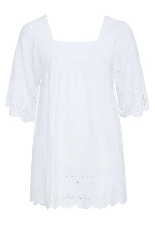 Curve White Broderie Anglaise Square Neck Top 6