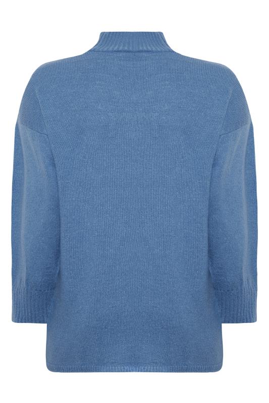 YOURS LUXURY Plus Size Blue Batwing Jumper | Yours Clothing 7