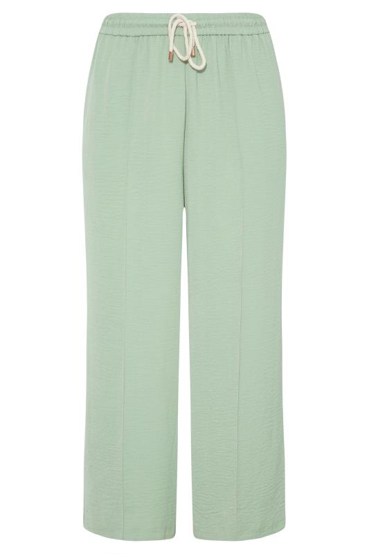 Plus Size Sage Green Lightweight Twill Wide Leg Trousers | Yours Clothing 5