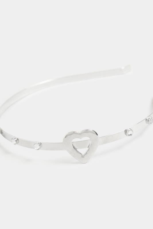 Silver Diamante Heart Headband | Yours Clothing 3