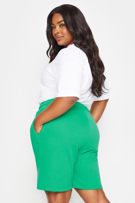 YOURS Plus Size Green Jogger Shorts | Yours Clothing 3