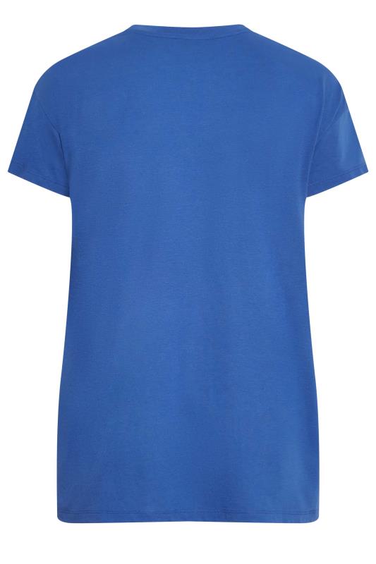 YOURS Plus Size Cobalt Blue 'Boston' Slogan T-Shirt | Yours Clothing 8