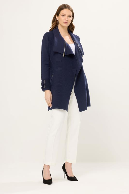 STAR Navy Blue Zip Detail Cardigan | StayByJM 1