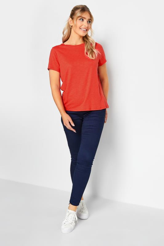 M&Co Red Short Sleeve Cotton Blend T-Shirt | M&Co  2