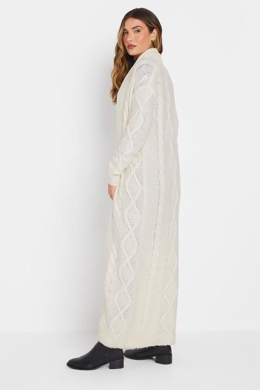 LTS PREMIUM Tall Ivory White Cable Knit Longline Cardigan | Long Tall Sally 4