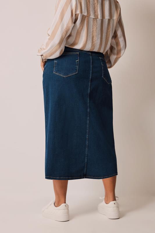 Plus Size Blue Wash Denim Skirt | Evans 3