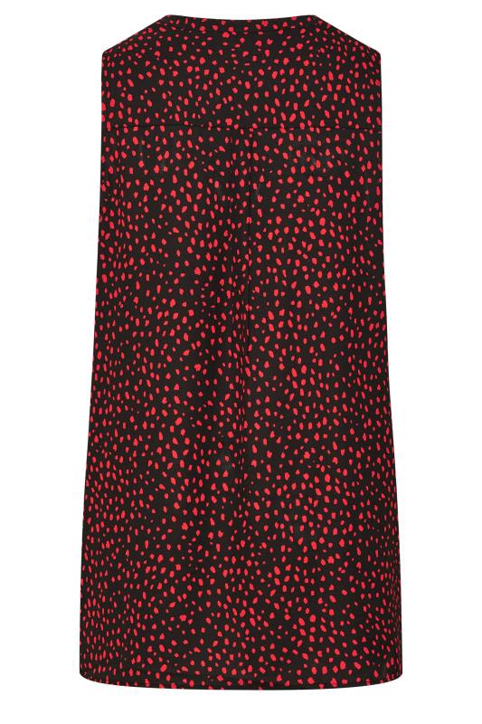 Plus Size Black & Red Dalmatian Pleat Detail Top | Yours Clothing 6