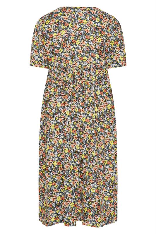 LIMITED COLLECTION Curve Yellow Floral Drop Pocket Smock Dress 7
