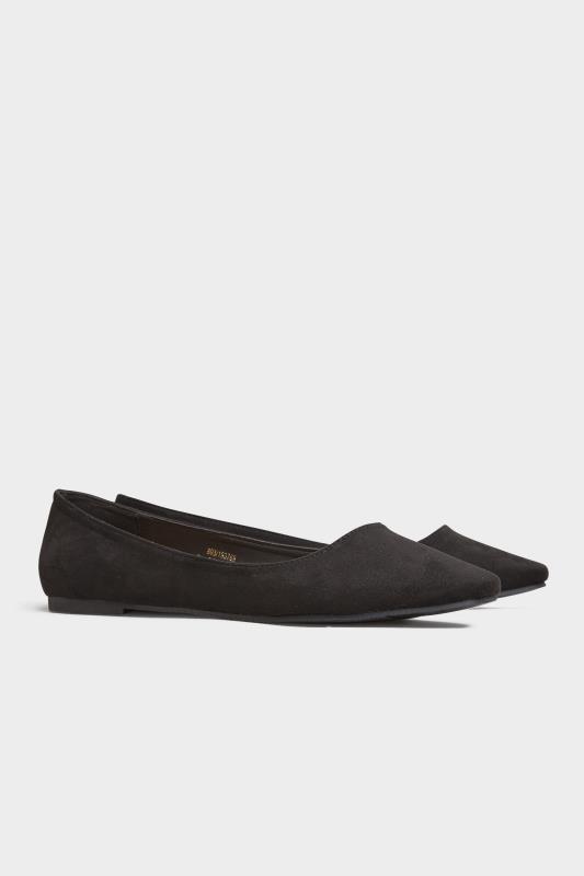 LTS Black Square Toe Ballet Pumps In Standard Fit | Long Tall Sally 4