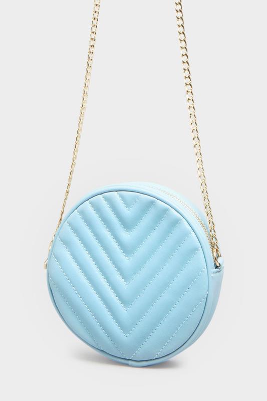  Tallas Grandes Blue Quilted Circle Chain Bag