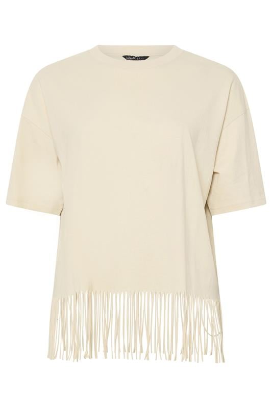 LIMITED COLLECTION Plus Size Natural Brown Tassel Beach Top | Yours Clothing 5