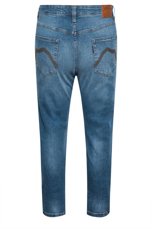 BadRhino Big & Tall Blue Washed Denim Stretch Jeans | BadRhino 4