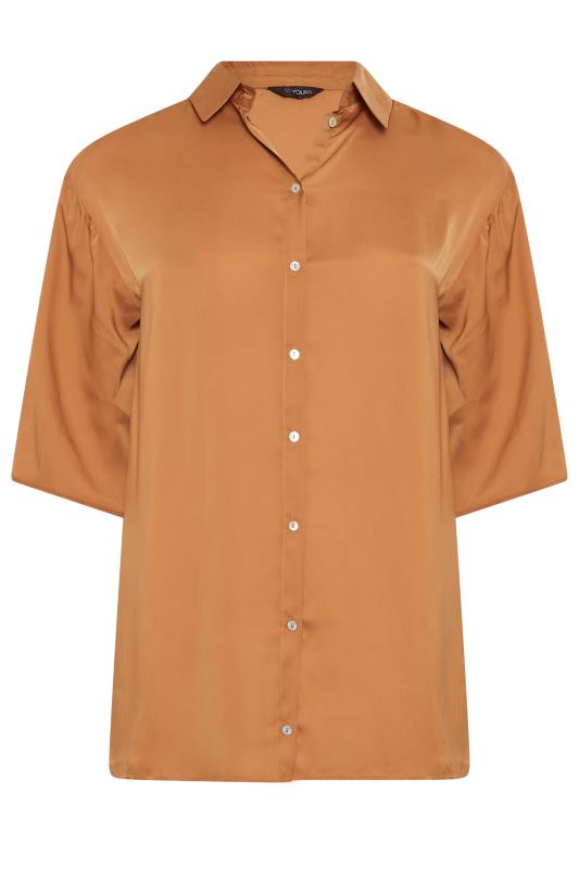 YOURS Plus Size Orange Satin Shirt | Yours Clothing 6
