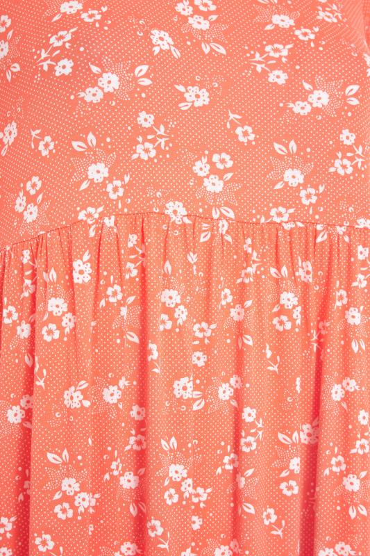 Orange Floral Short Sleeve Maxi Dress_S.jpg